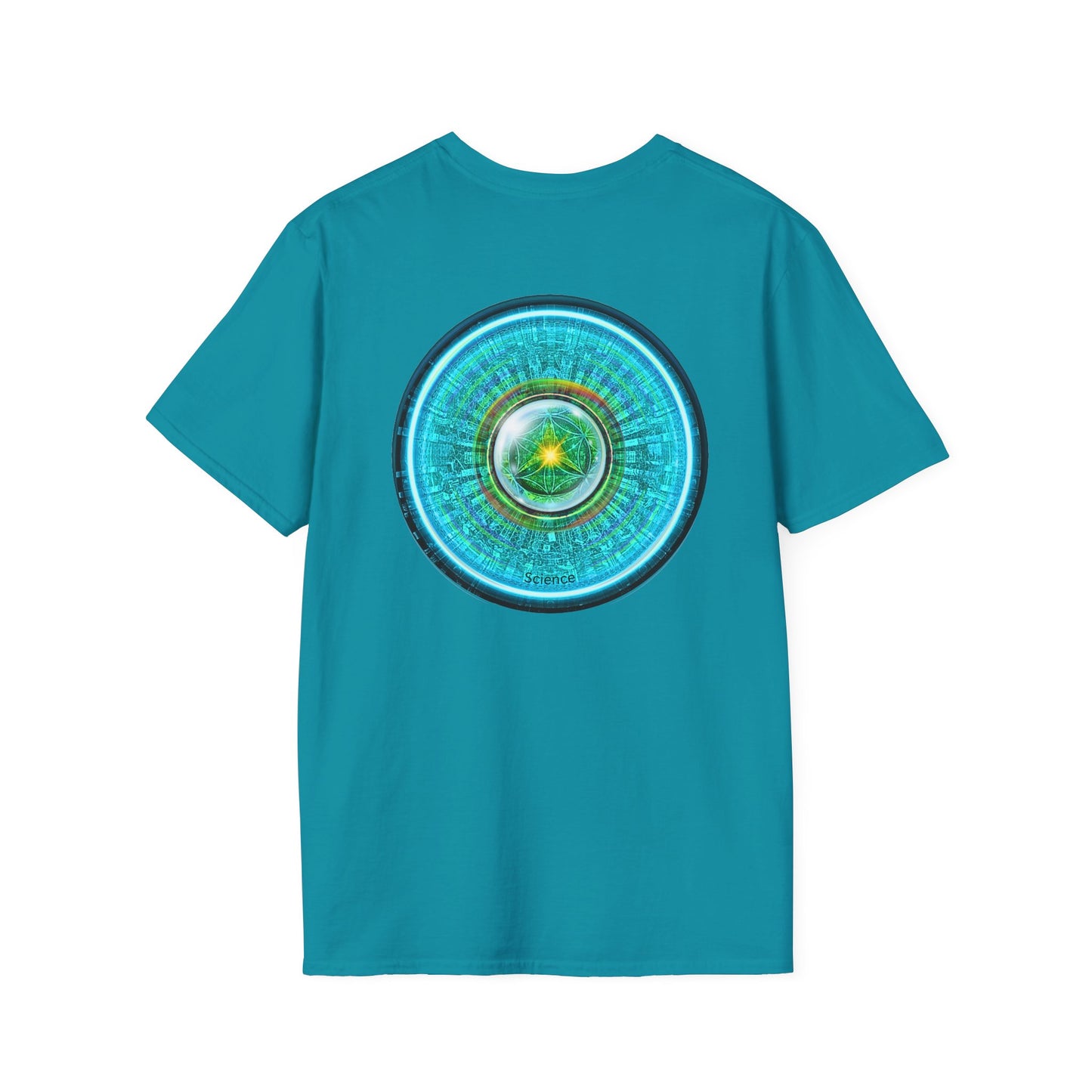 Classic Donut Tee - Unisex Soft-Style - "Donut of Life Tee" - vivid turquoise tube donut - variant 2