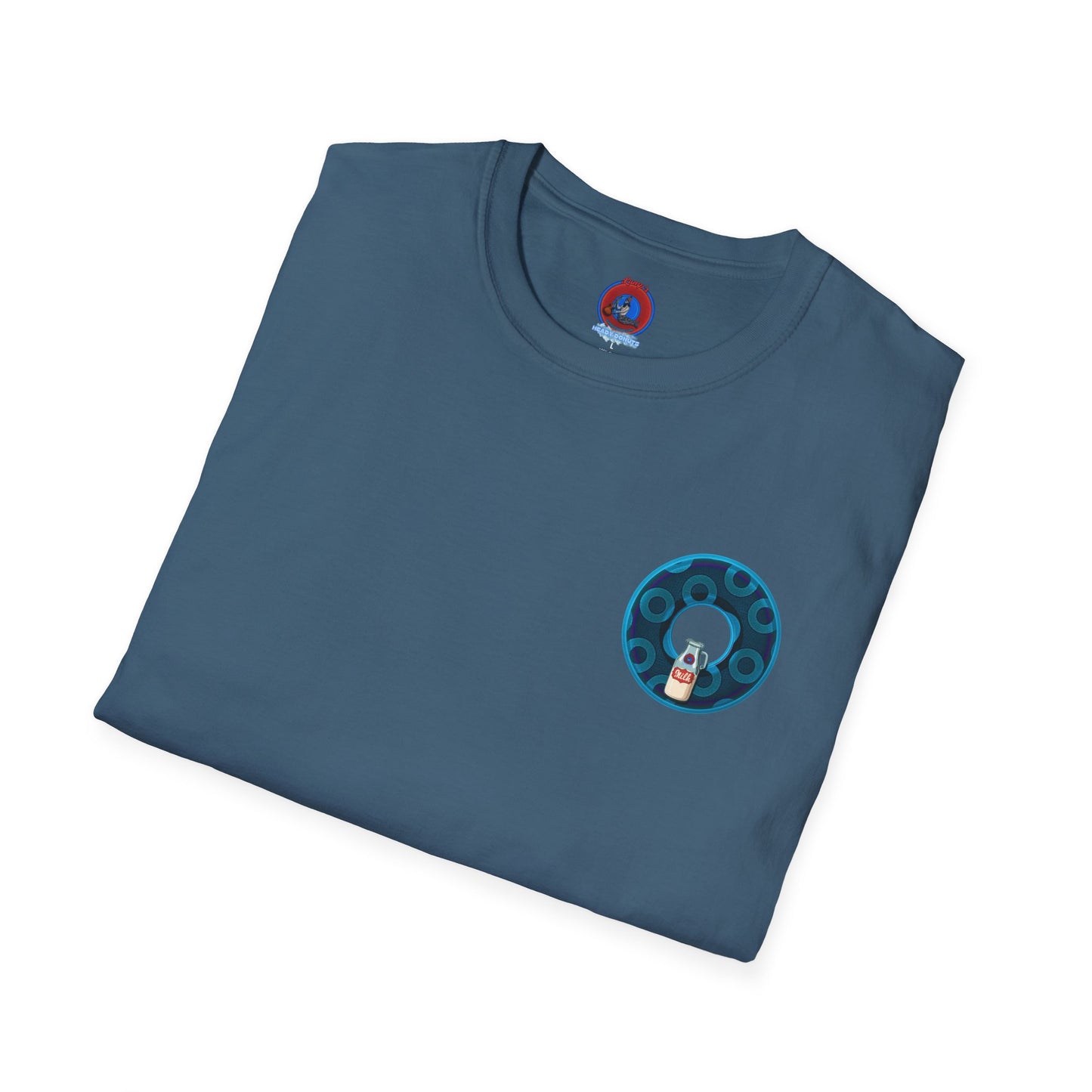Classic Donut Tee - Unisex Soft-Style - "Wooked Cream - YEMSG Donut " - blue/teal rustic paradox donut - variant 7