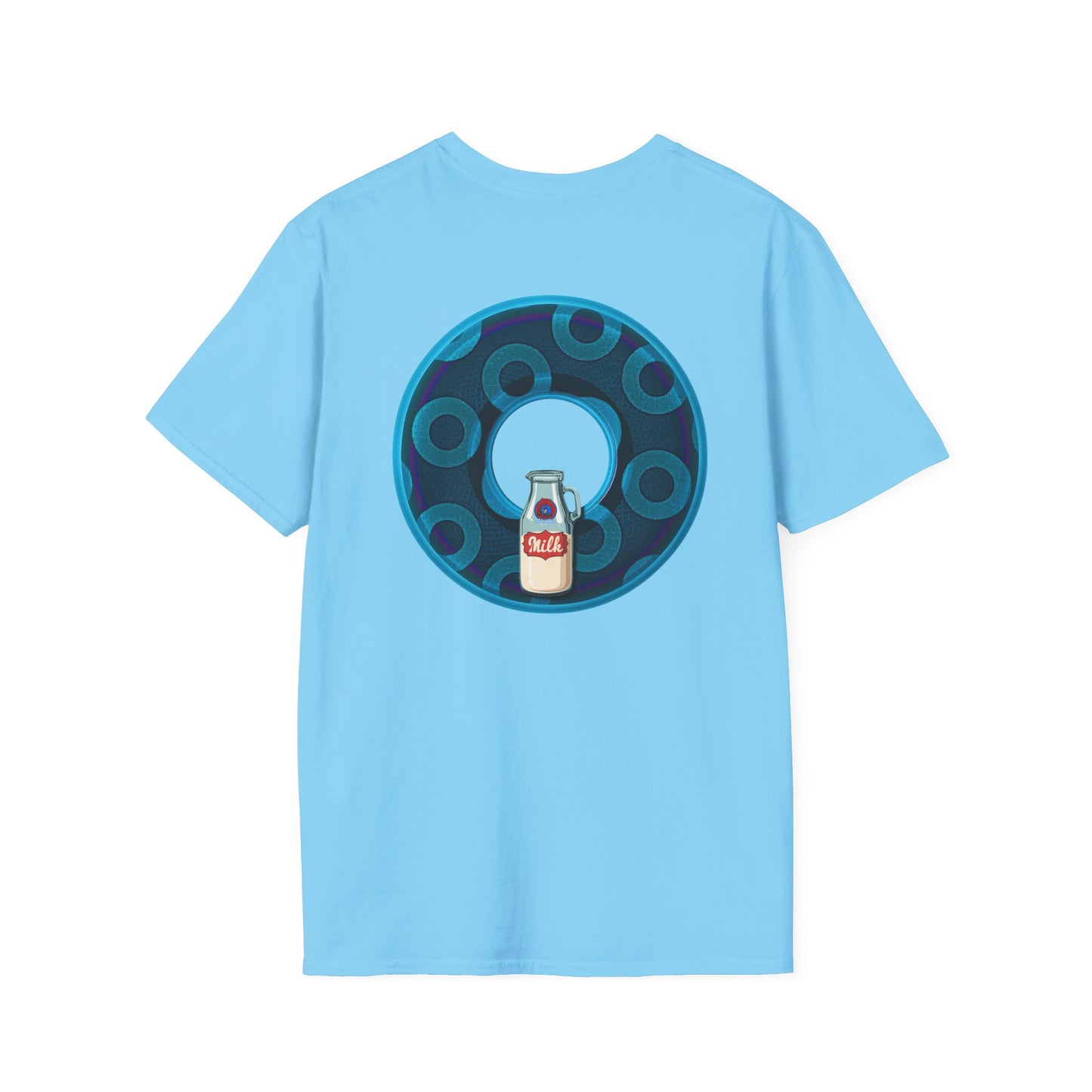 Classic Donut Tee - Unisex Soft-Style - "Wooked Cream - YEMSG Donut " - blue/teal rustic paradox donut - variant 7