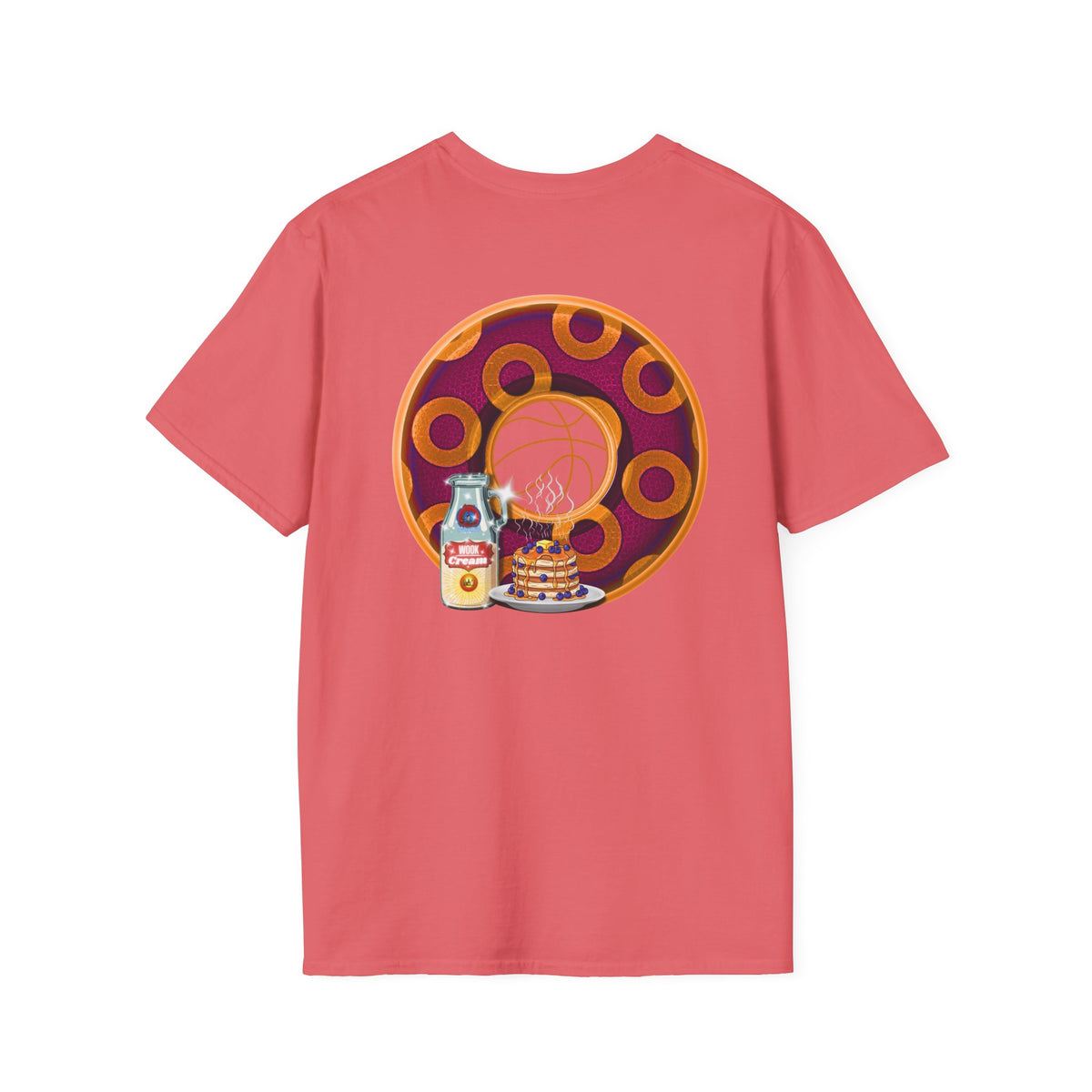 Classic Donut Tee - Unisex Soft-Style - "Princely Wooked Cream - YEMSG Donut " - burgundy/orange rustic paradox donut - variant 2
