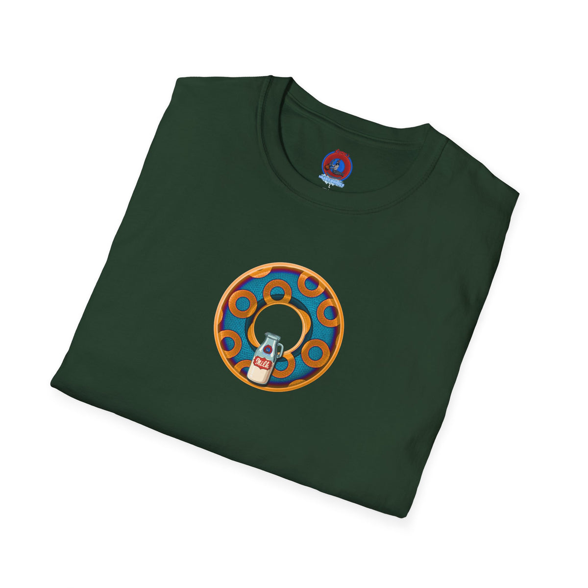 Classic Donut Tee - Unisex Soft-Style - "Wooked Cream - YEMSG Donut " -blue/orange rustic paradox donut - variant 4