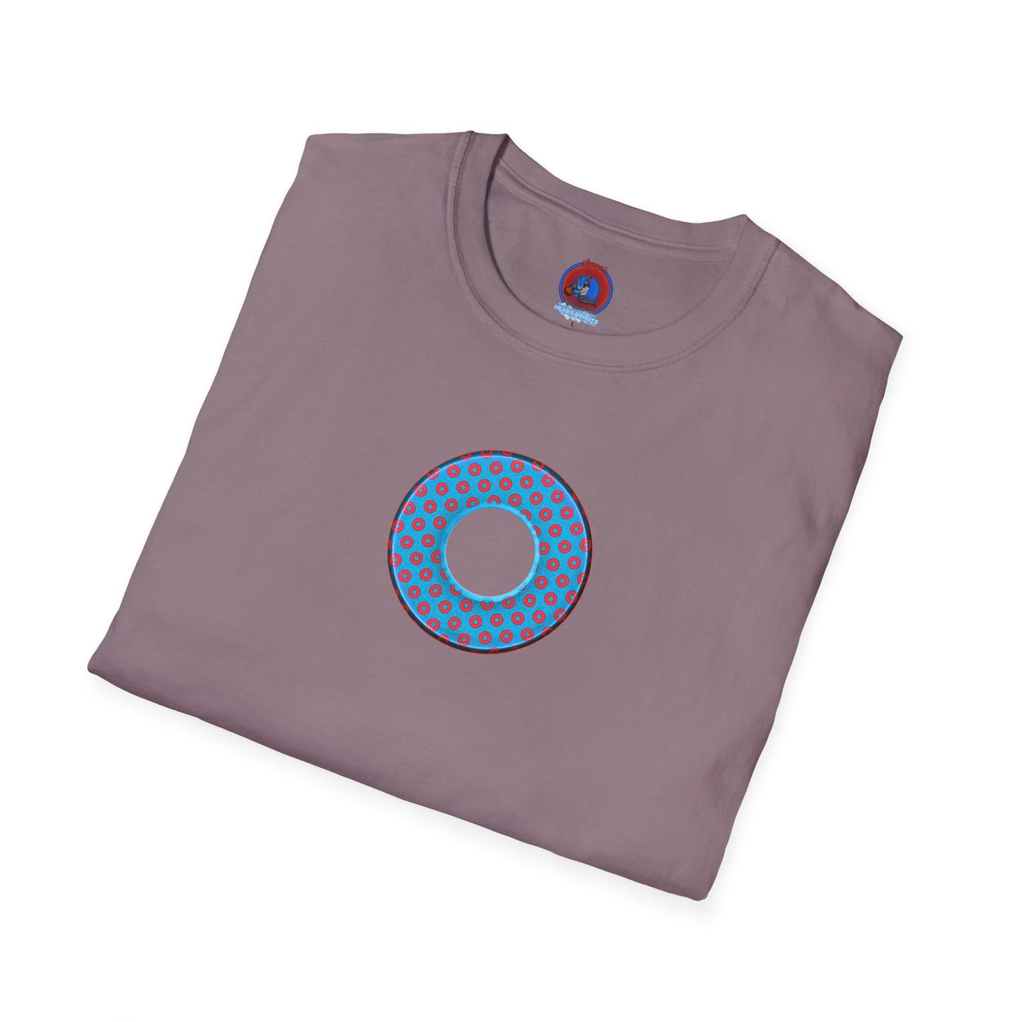 Plain Donuts/Unisex Soft-Style - "Plain Electric Paradoxical Donuts" - light blue/red donuts