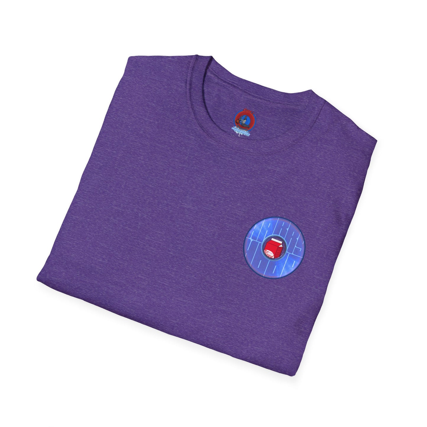 Classic Donut Tee - Unisex Soft-Style - "Harry Left His Shirt" - series 1.0  - variant 3 - purple/blue donut
