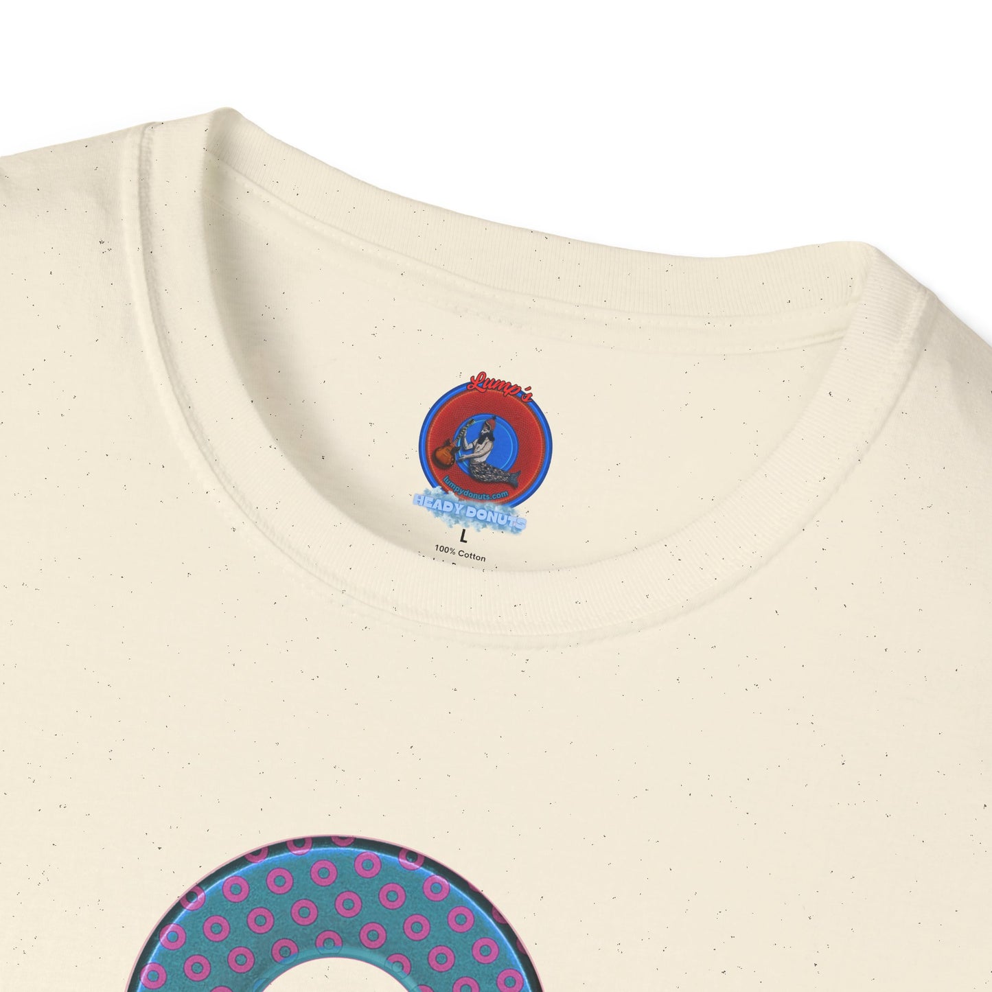 Plain Donuts/Unisex Soft-Style - "Plain Electric Paradoxical Donuts" - light blue/magenta donuts