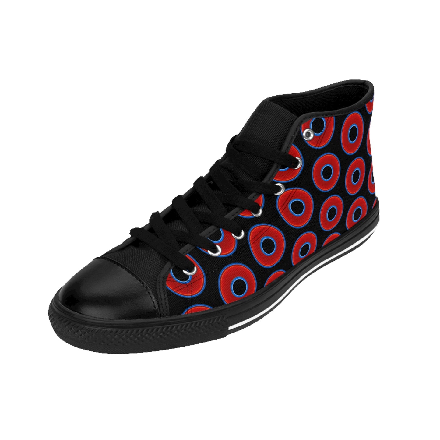 Cushiony Convectors - High Tops - red vivid donuts w/black background