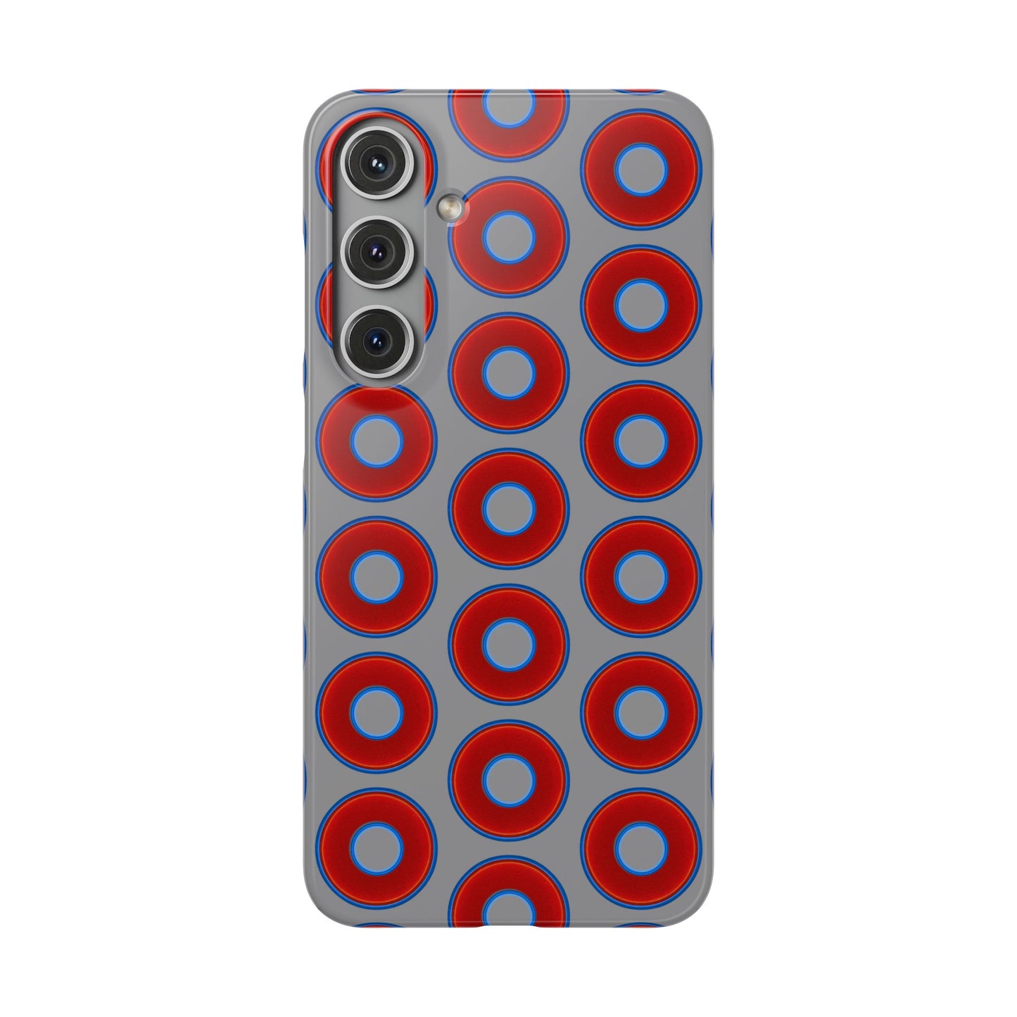 Donut Snap Case - red vivid donut print w/gray background