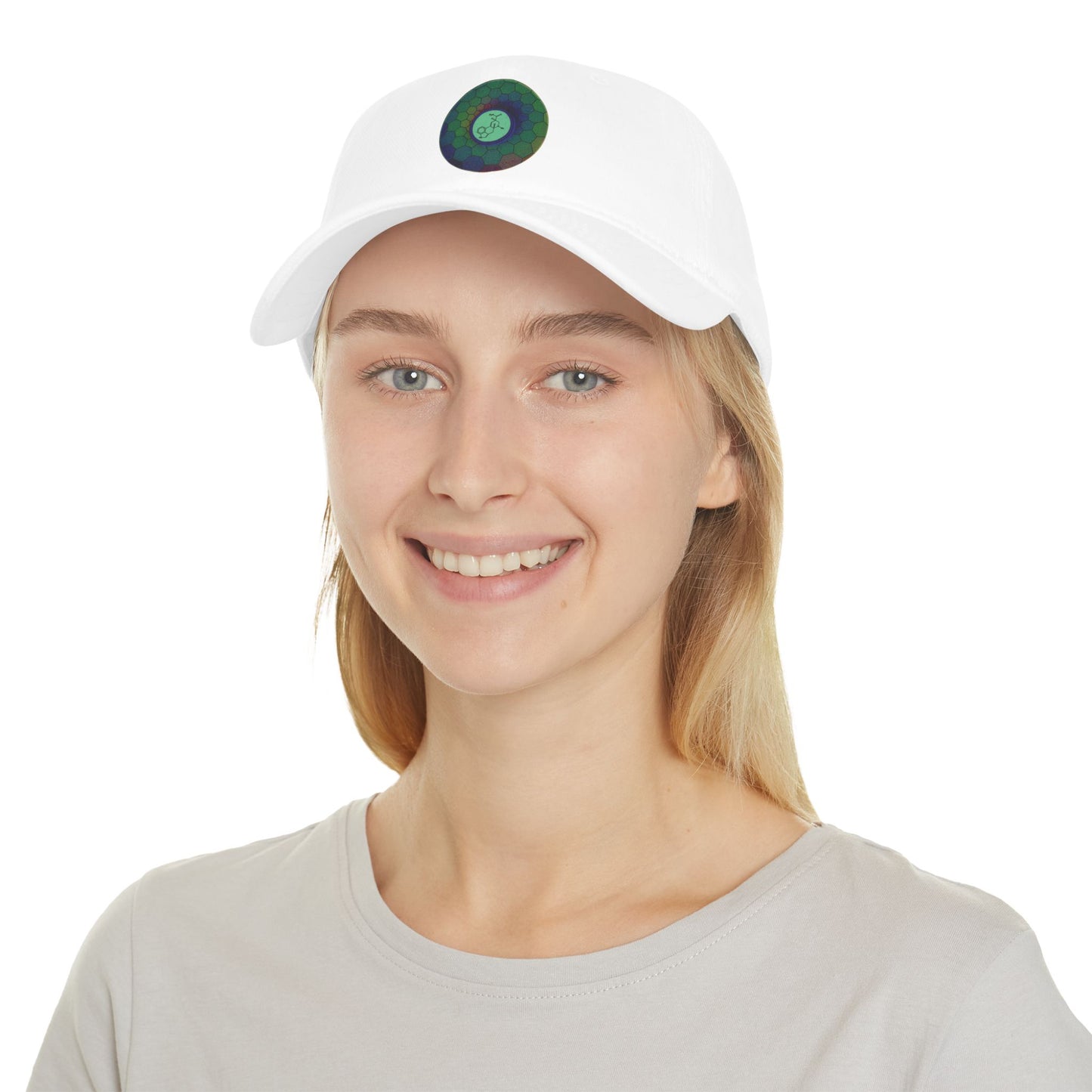Lumpy Donut Baseball Cap - "Dr. Albert Hofmann" - variant 3 - green hexadonut w/