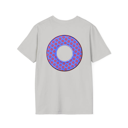 Plain Donuts/Unisex Soft-Style - "Plain Electric Paradoxical Donuts" - bright royal blue/red coral donuts