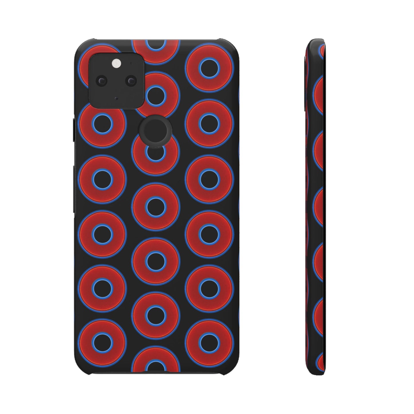 Lumpy Donut Snap Case - red vivid donut print w/black background
