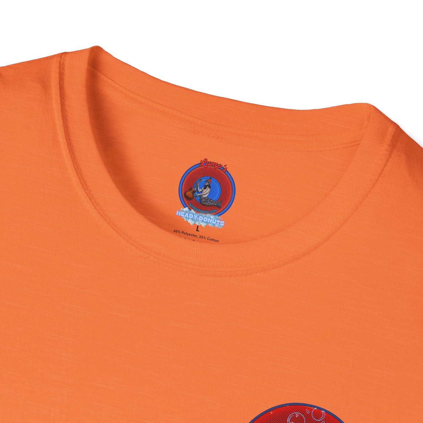 Classic Donut Tee - Unisex Soft-Style - "Fire Blazed Donuts" - series 1.0  - red phatty donut