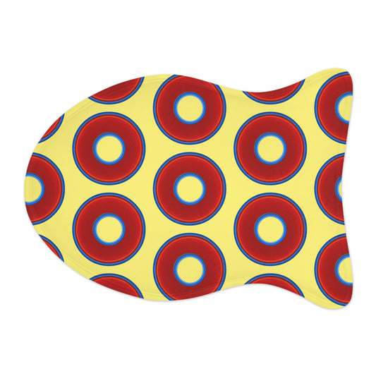 Wendy's Lumpy Pet Feed Mat - vivid red donuts w/yellow background