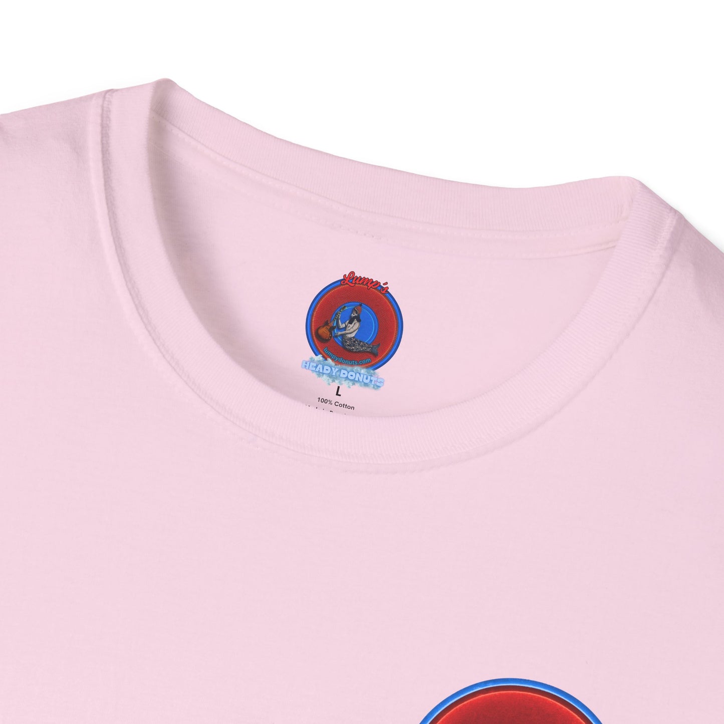 Classic Donut Tee - Unisex Soft-Style - "Rage Side Donut" - vivid red donut - variant 2