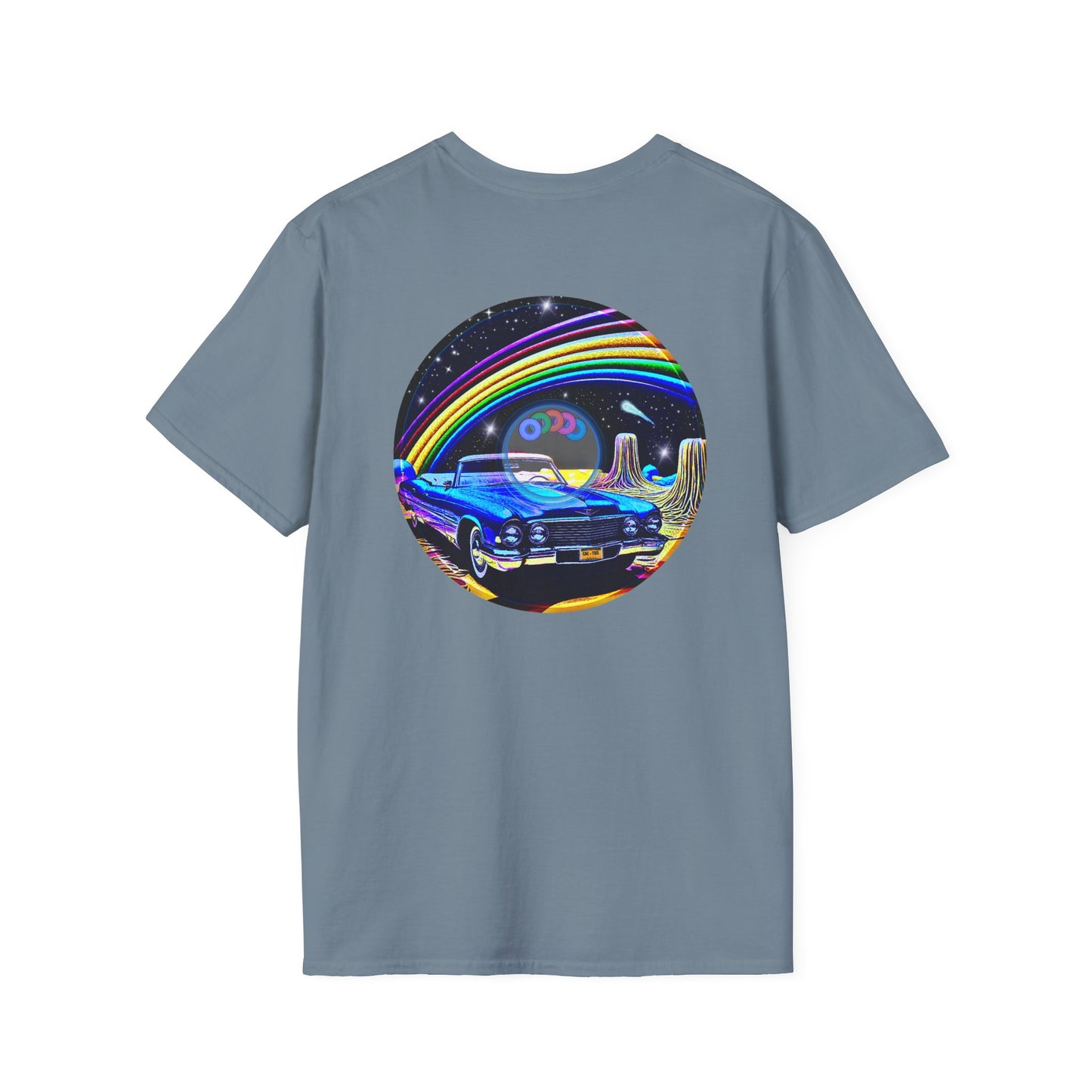 Classic Donut Tee - Unisex Soft-Style - "Halley's Caddy" - series 1.0  - variant 2 - black/picture donut