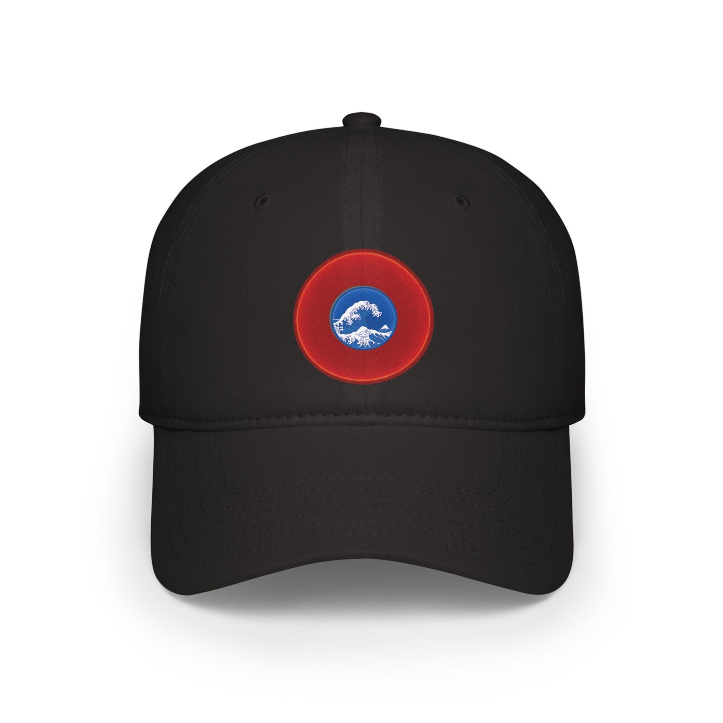 Lumpy Donut Baseball Cap - "Donuts so Wide" - variant 1 - vivid red donut w/
