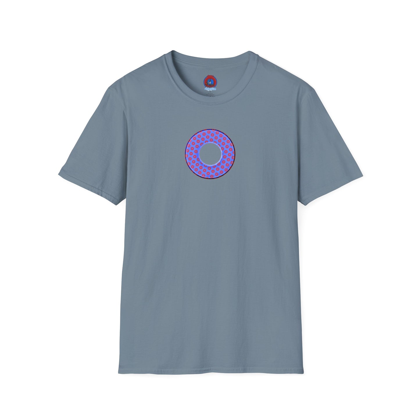 Plain Donuts/Unisex Soft-Style - "Plain Electric Paradoxical Donuts" - bright royal blue/red coral donuts