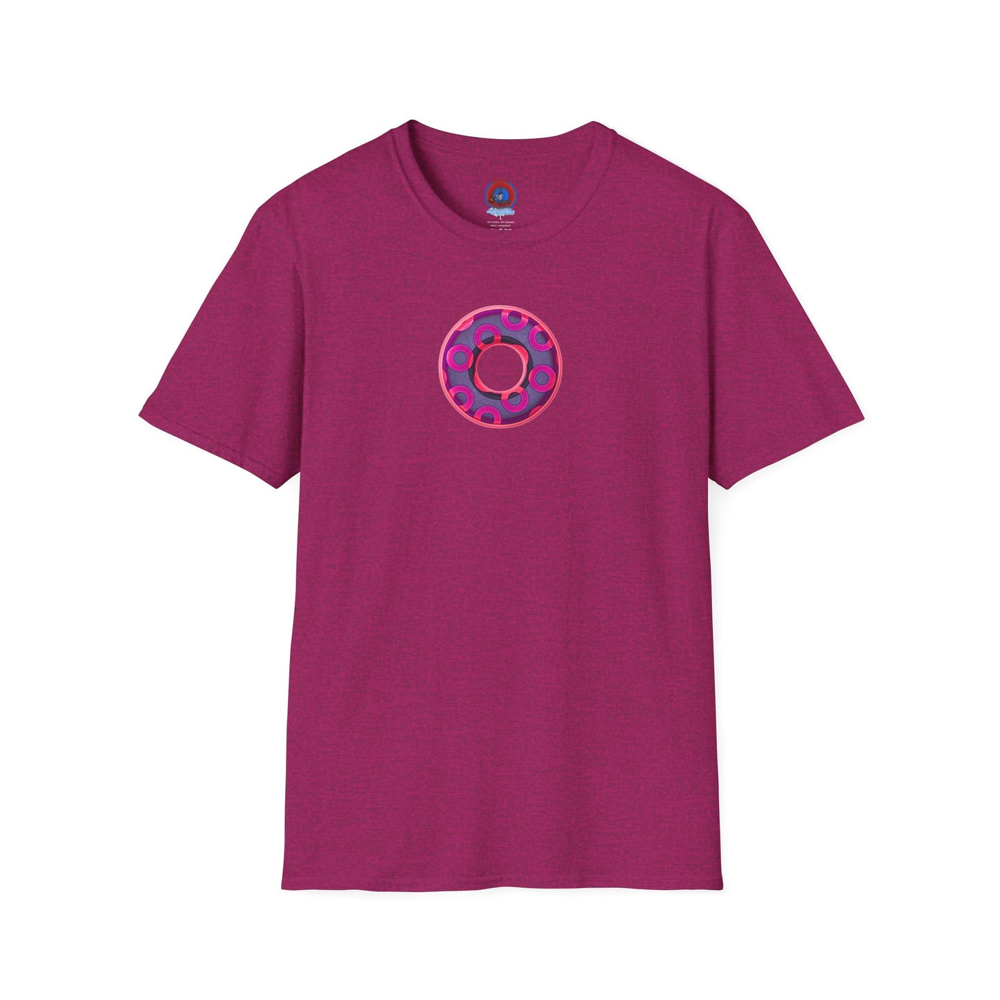 Plain Donuts/Unisex Soft-Style - "Plain Rustic Paradoxical Donuts" - magenta/dark purple donuts