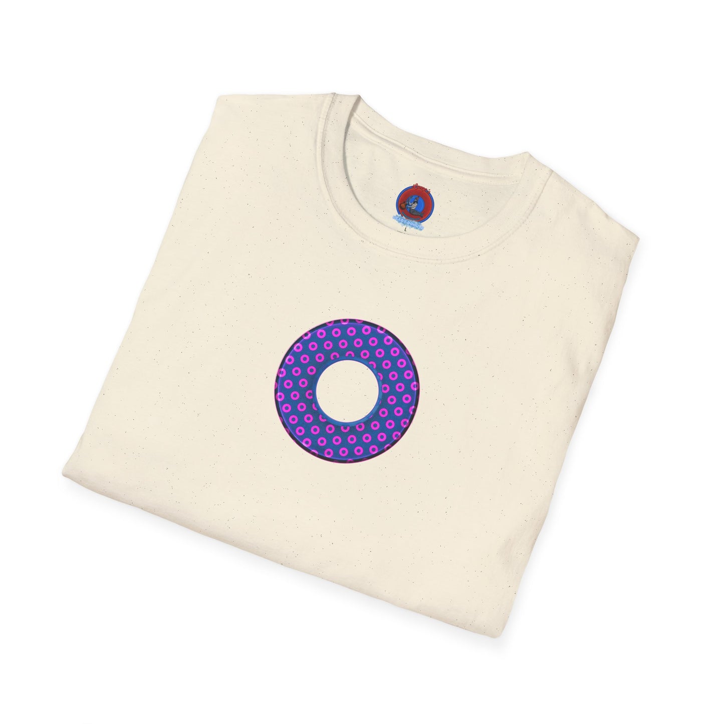 Plain Donuts/Unisex Soft-Style - "Plain Electric Paradoxical Donuts" - pink/dark blue donuts