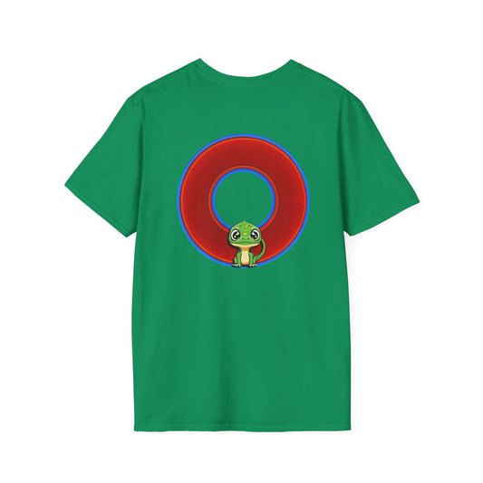 Classic Donut Tee - Unisex Soft-Style - "Little Baby Rutherford's Splendorous Tee" - vivid red donut