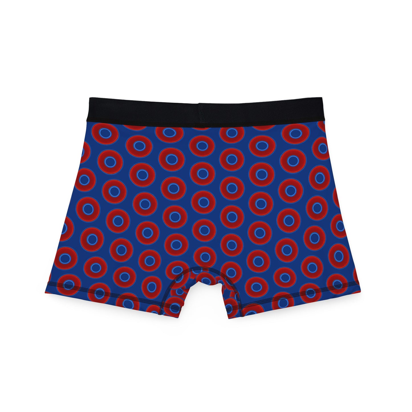 Men's Donut Boxers - red vivid donuts w/dark blue background