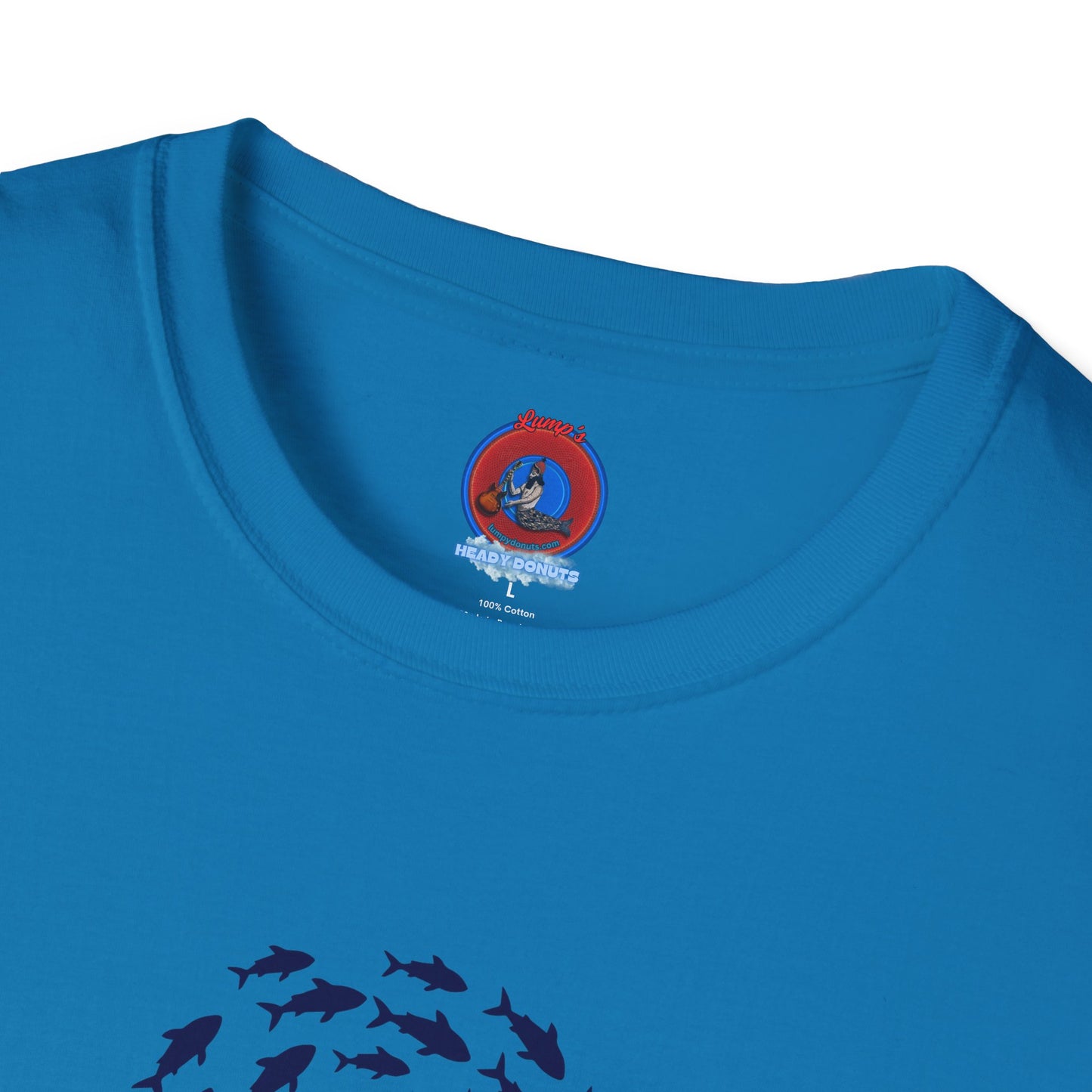 Classic Donut Tee - Unisex Soft-Style - "Skoolie of Phishies" - fish donut - variant 3