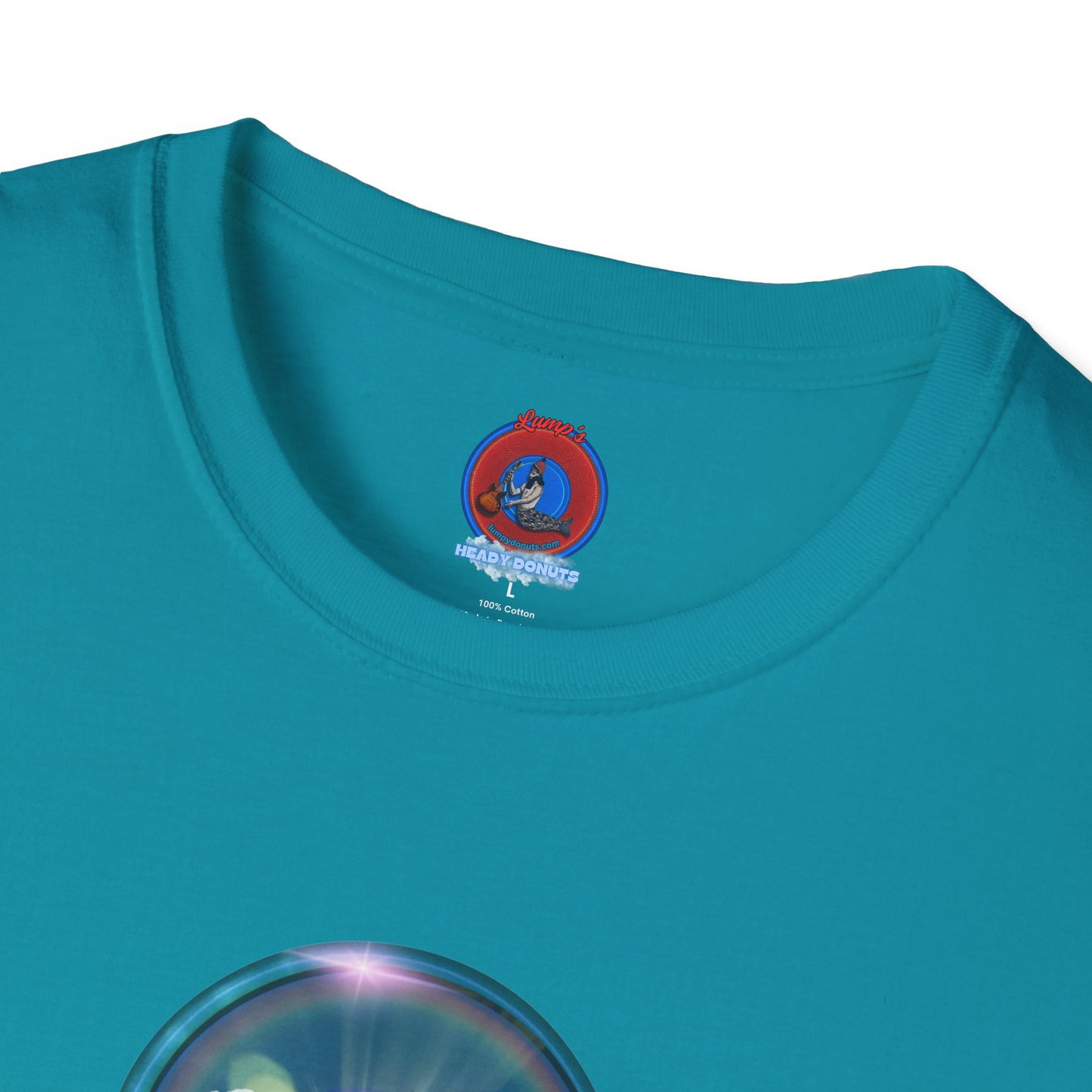 Classic Donut Tee - Unisex Soft-Style - "The Original Divided Donut' - light blue sky donut