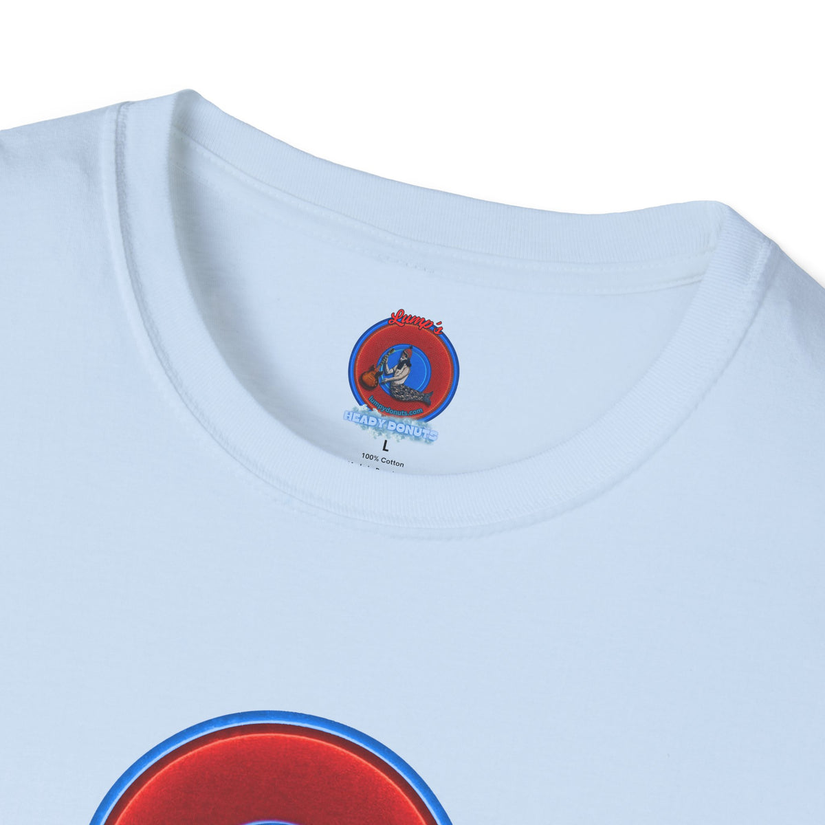 Classic Donut Tee - Unisex Soft-Style - "Rage Side Donut" - vivid red donut - variant 2