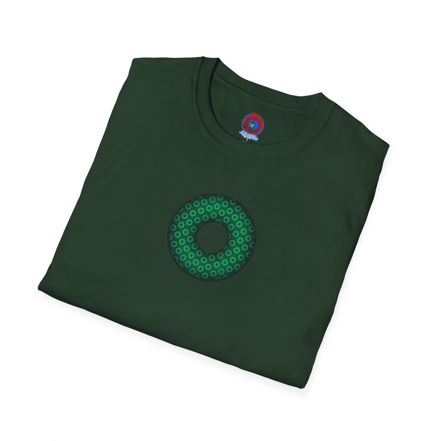 Plain Donuts/Unisex Soft-Style - "Plain Paradoxical Grided Donuts" - green/dark green donuts