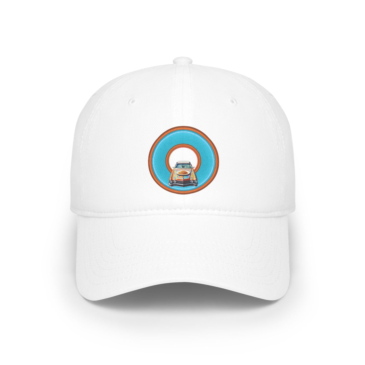 Lumpy Donut Baseball Cap - "Cadillac Rainbow Donut Cap" - variant 3 - rustic light blue donut w/