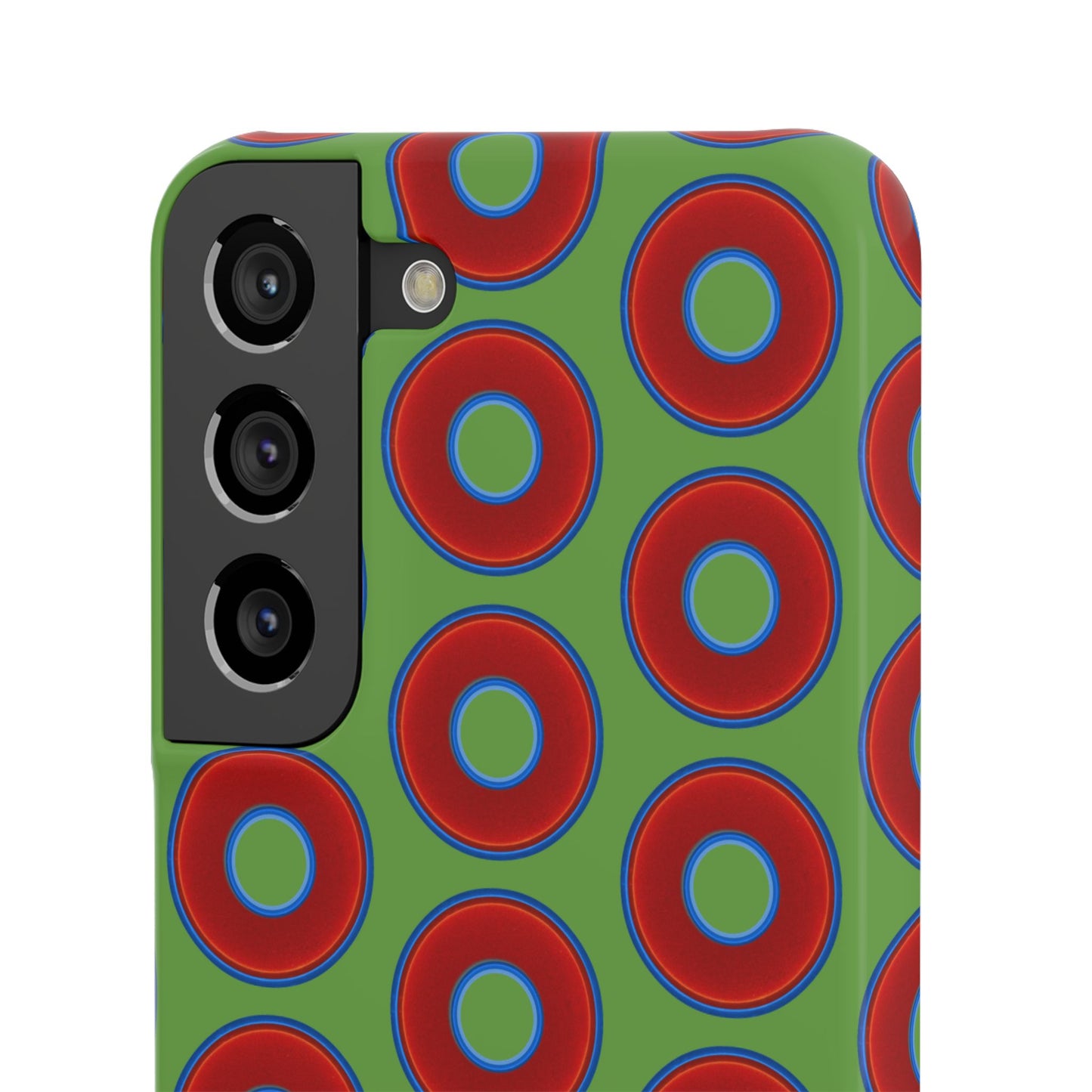 <Lumpy Donut Snap Case - red vivid donut print w/light green background