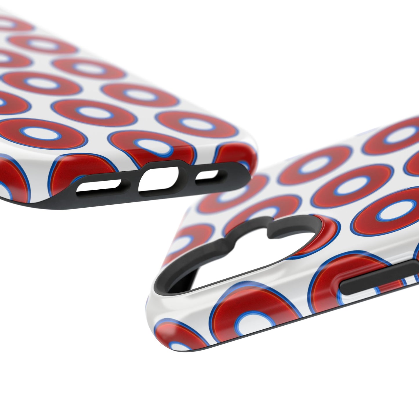 Impact-Resistant Lumpy Donut Case - red vivid donut print w/white background