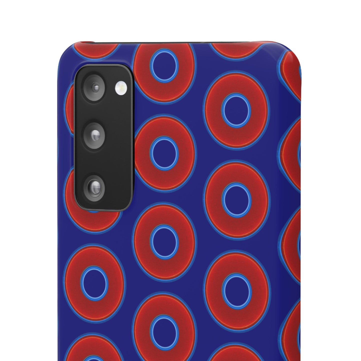 Lumpy Donut Snap Case - red vivid donut print w/vivid navy blue background