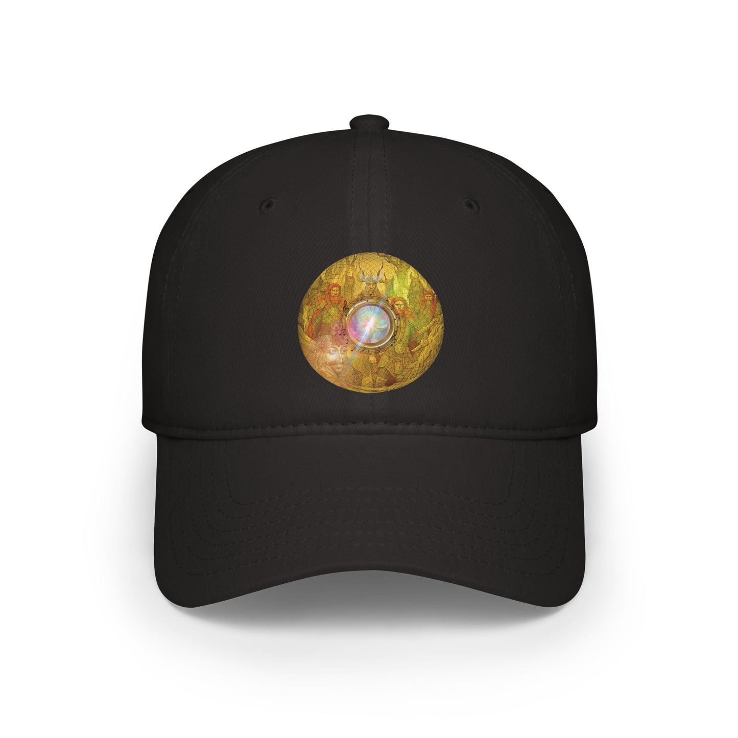 Lumpy Donut Baseball Cap - "Vald's Impaling Donut Cap" - golden symmetrical donut w/