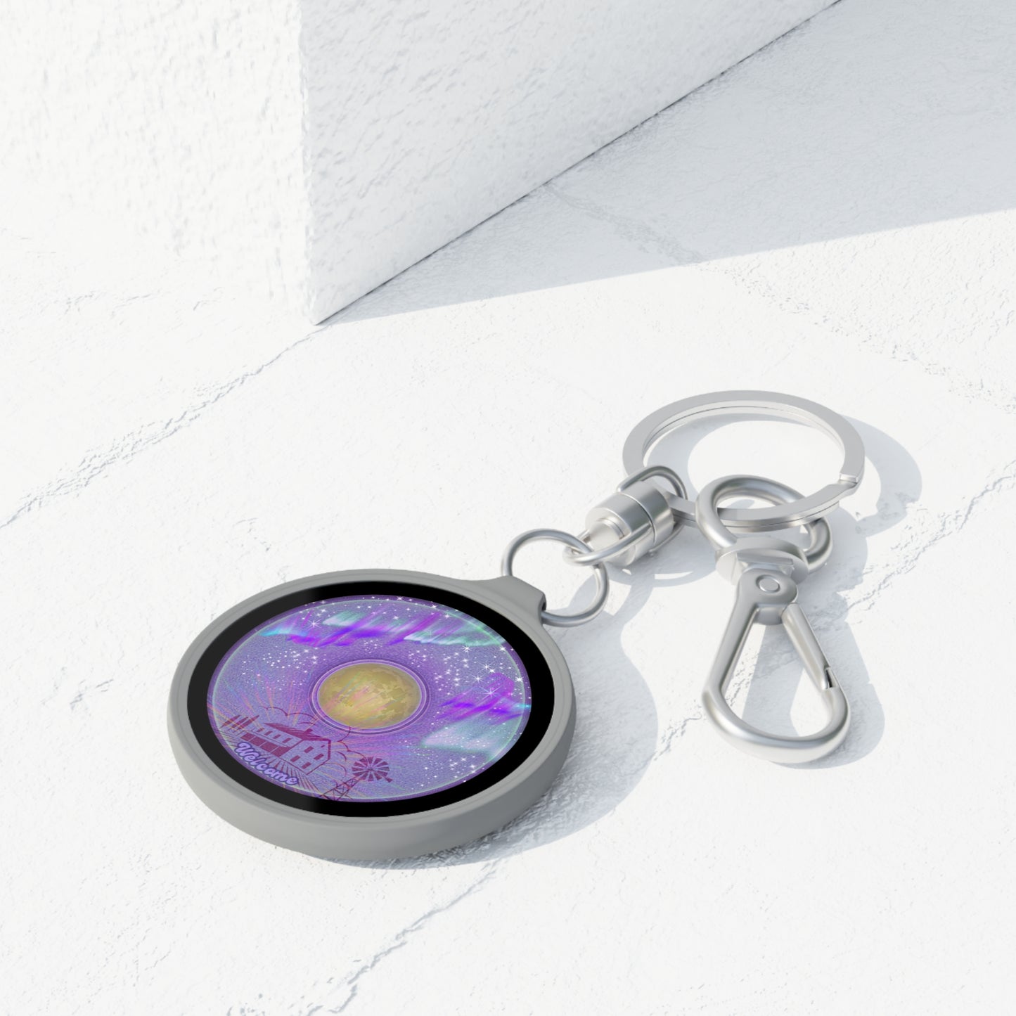 Lumpy Donut Keychain - "Cluster Keys" - series 1.0 - purple donut