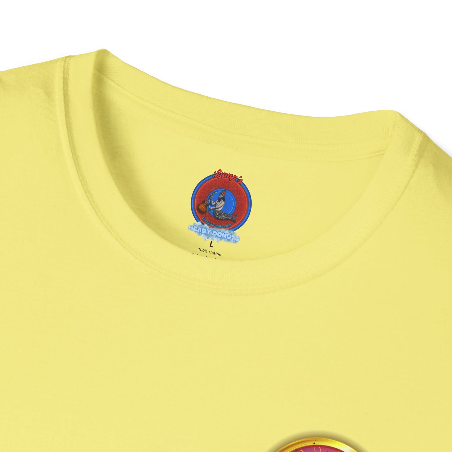 Classic Donut Tee - Unisex Soft-Style - "Jimmy's Marathon Donut Tee" - variant 4 - golden pic donut