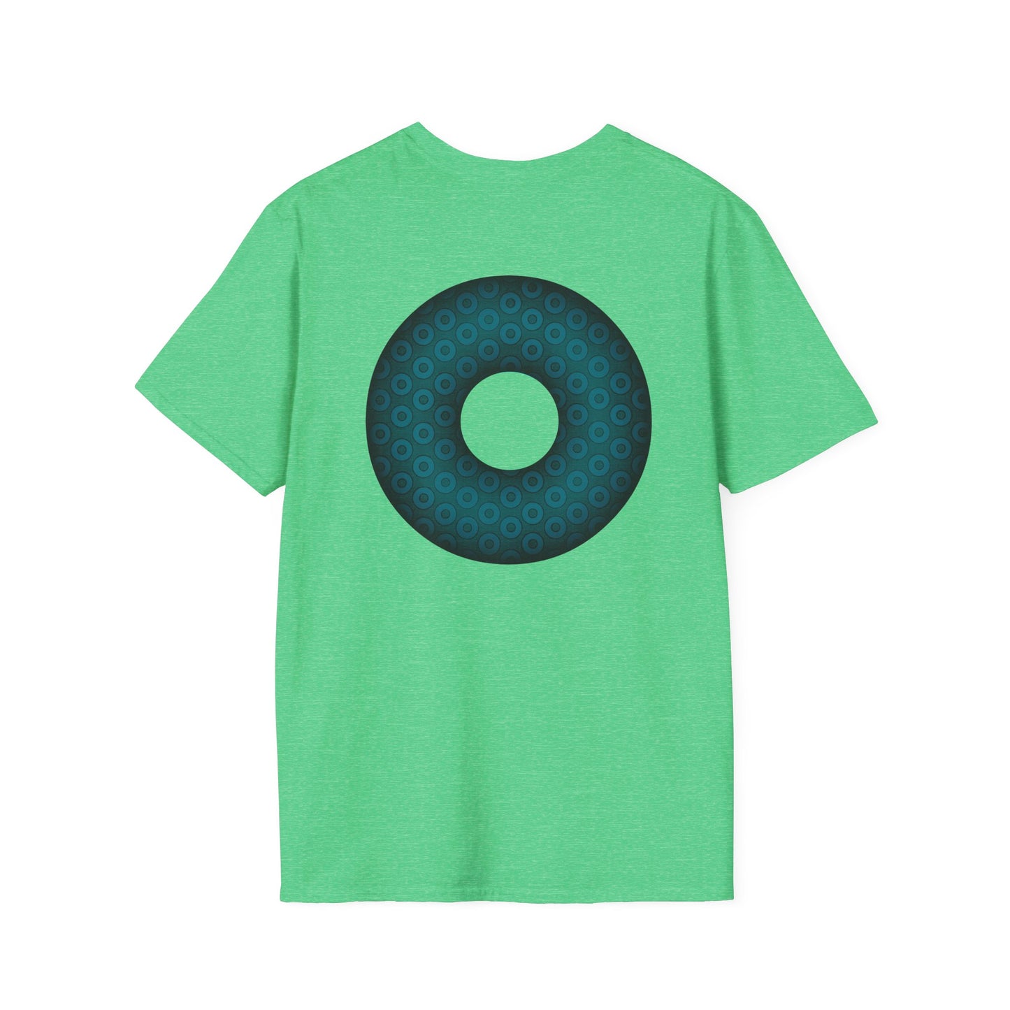 Plain Donuts/Unisex Soft-Style - "Plain Paradoxical Grided Donuts" - dark teal/dark teal donuts
