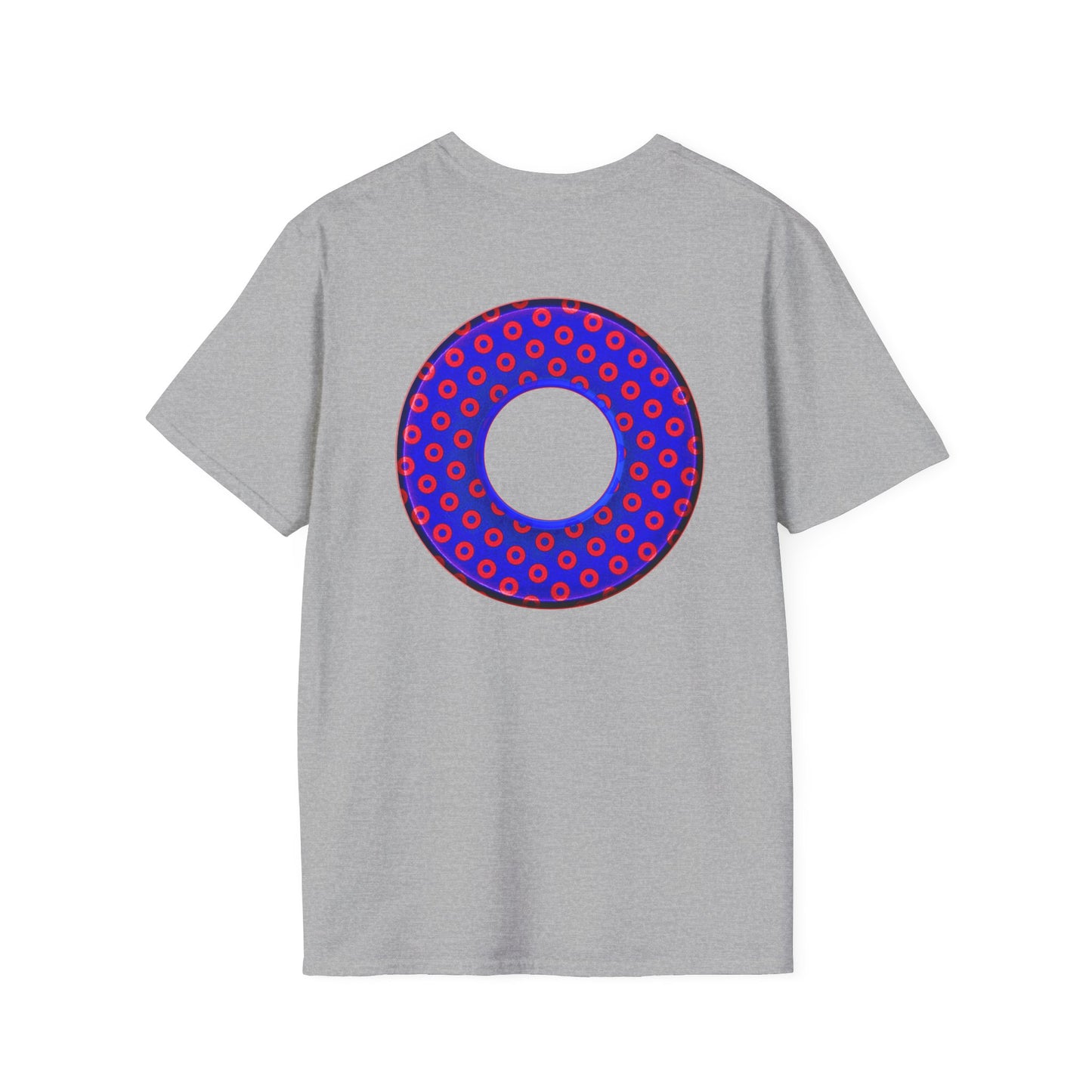 Plain Donuts/Unisex Soft-Style - "Plain Electric Paradoxical Donuts" - dark royal blue/red donuts