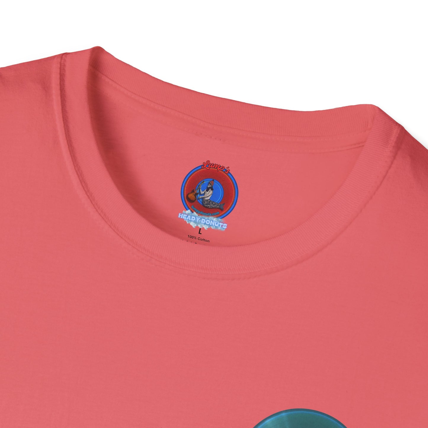 Classic Donut Tee - Unisex Soft-Style - "Bathtub Fun" - dark aquamarine donut