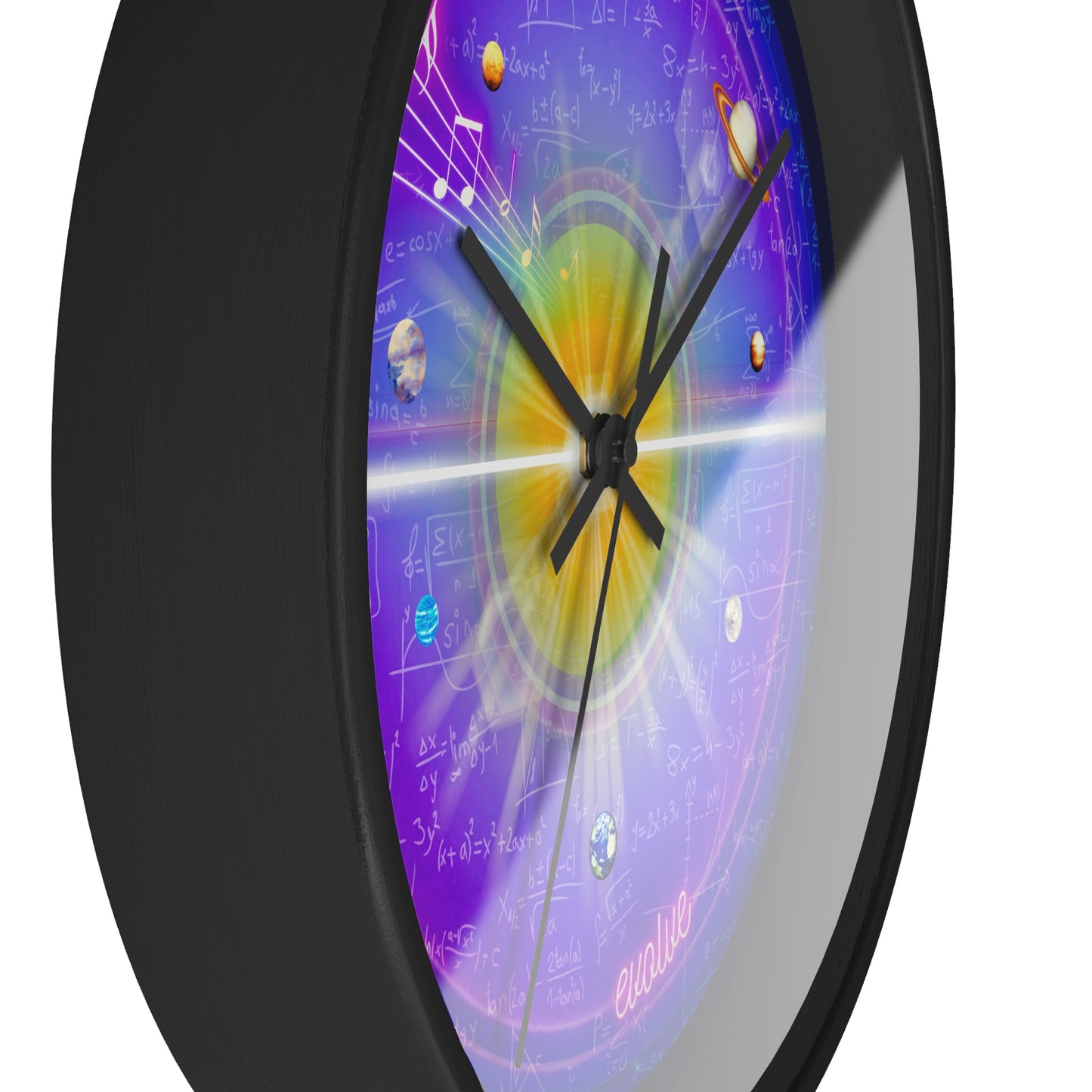 Lumpy Wall Clock - "The Quite Profound Donut" - purple/blue vivid donut w/dark navy background