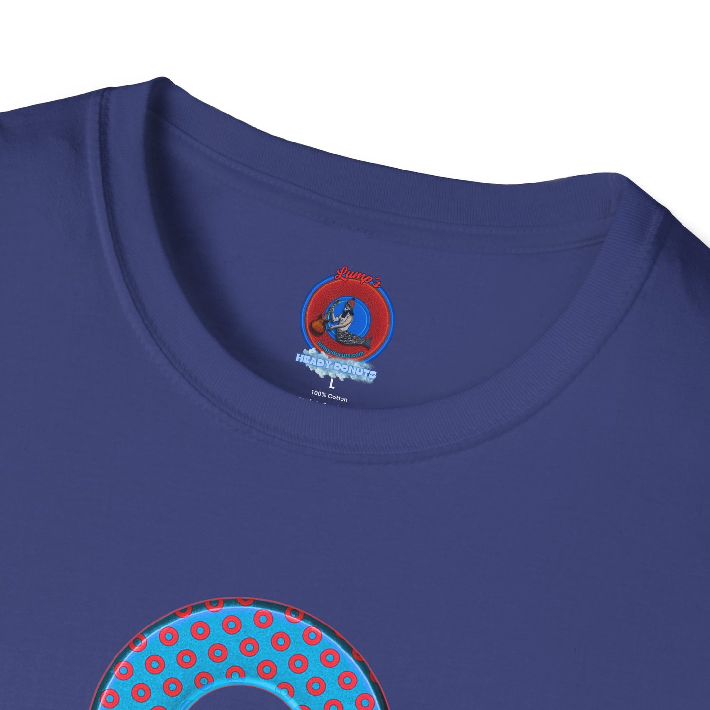 Plain Donuts/Unisex Soft-Style - "Plain Electric Paradoxical Donuts" - light blue/red donuts