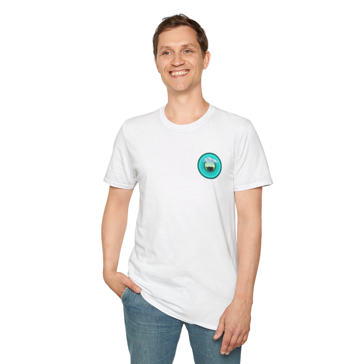 Classic Donut Tee - Unisex Soft-Style - "Got Rhombus?" - series 1.0  - variant 1 - turquoise/teal donut