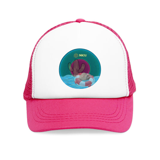 Lumpy Trucker Hat - "Masonic Donut of Rites" - teal green donut