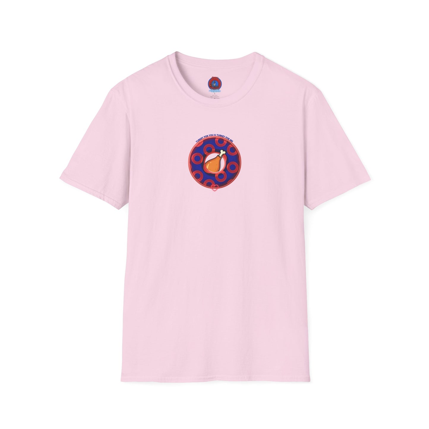 Classic Donut Tee - Unisex Soft-Style - "Turducken Donut Madness" - blue/red rustic paradox donut - holiday edition