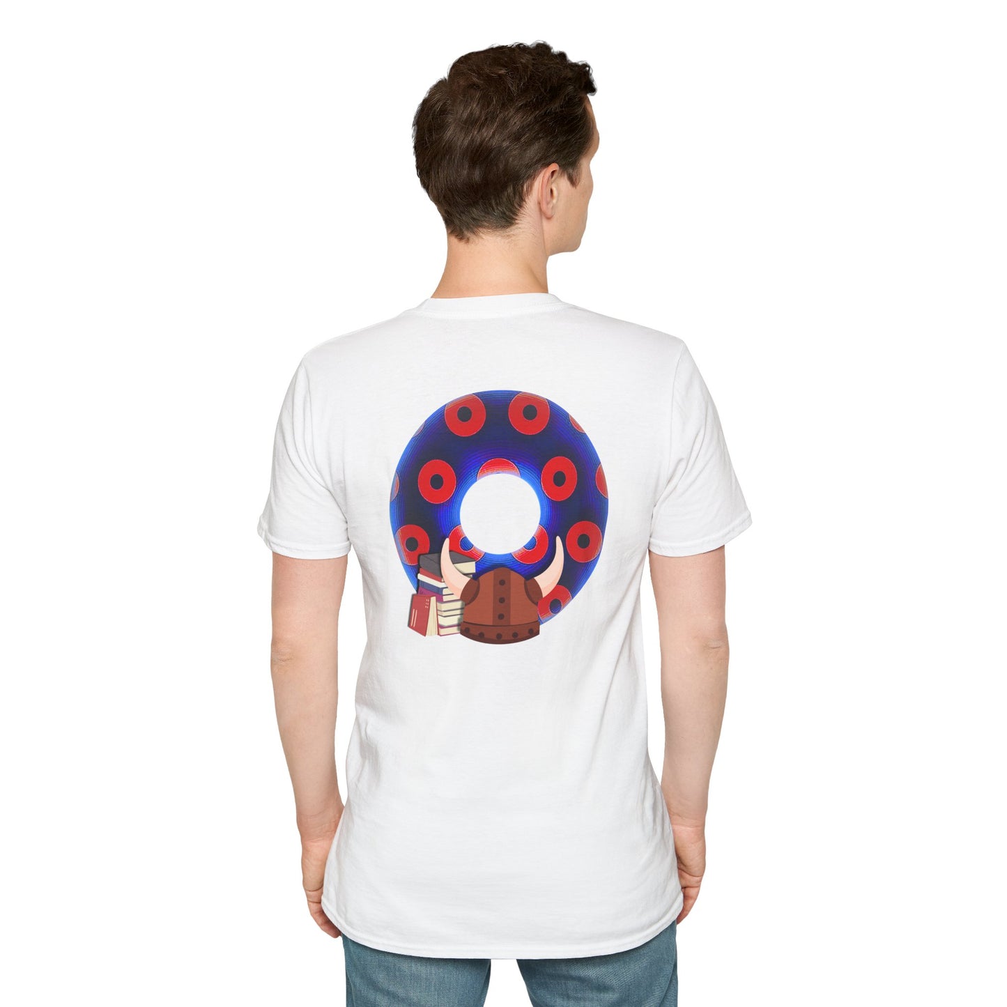 Classic Donut Tee - Unisex Soft-Style - "El Fuego Donut" - paradoxical blue/red donut