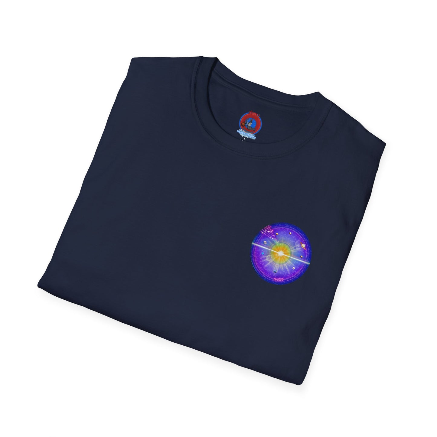 Classic Donut Tee - Unisex Soft-Style - "The Quite Profound Donut" - series 1.0  - blue/purple/magenta donut