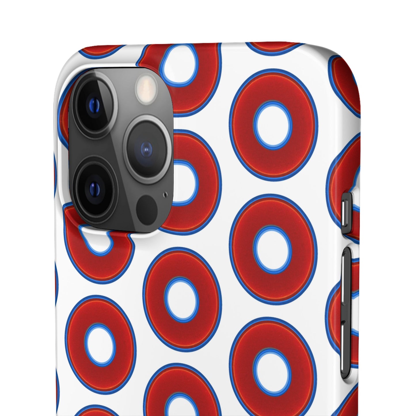 Lumpy Donut Snap Case - red vivid donut print w/white background