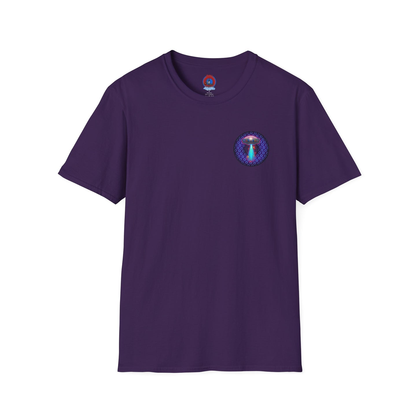 Classic Donut Tee - Unisex Soft-Style - "Donuts now Served on the Mothership" - series 1.0  - variant 5  - purple/violet paradoxical donut