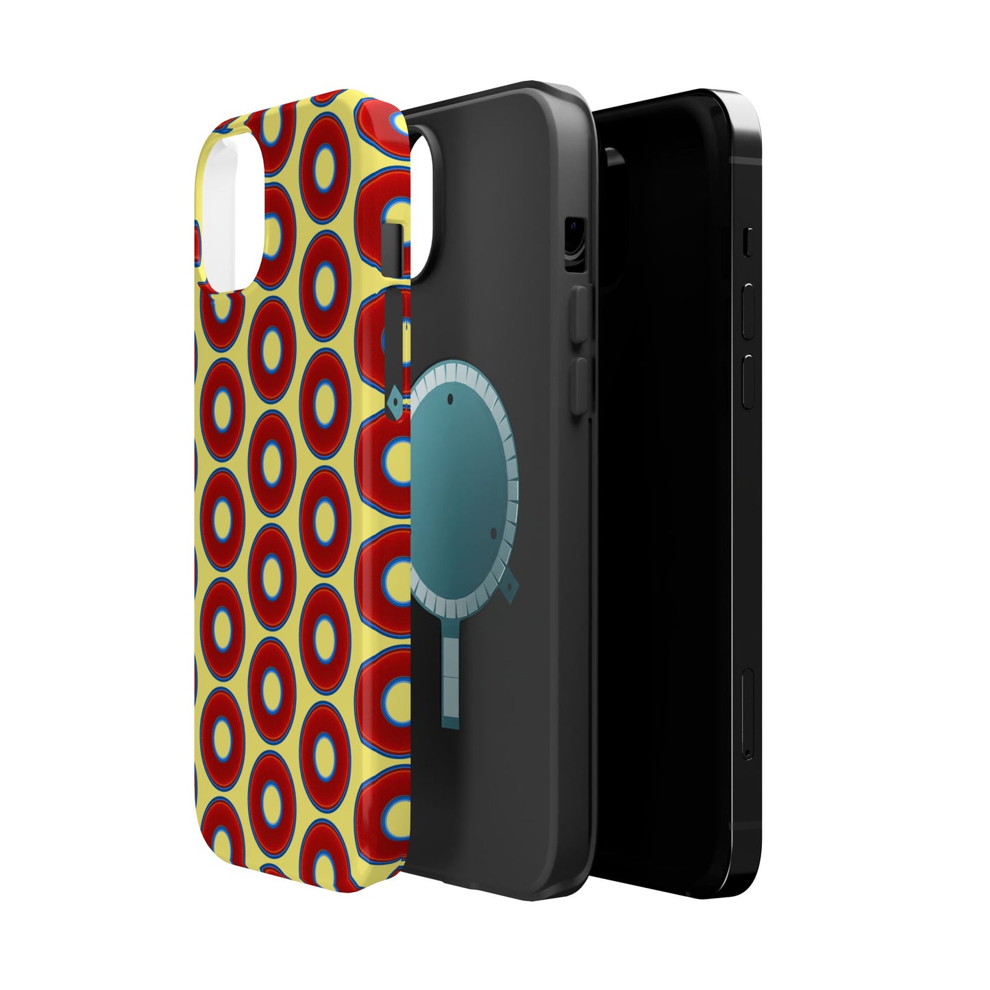 Magnetic Tough Donut Case - red vivid donut print w/yellow background