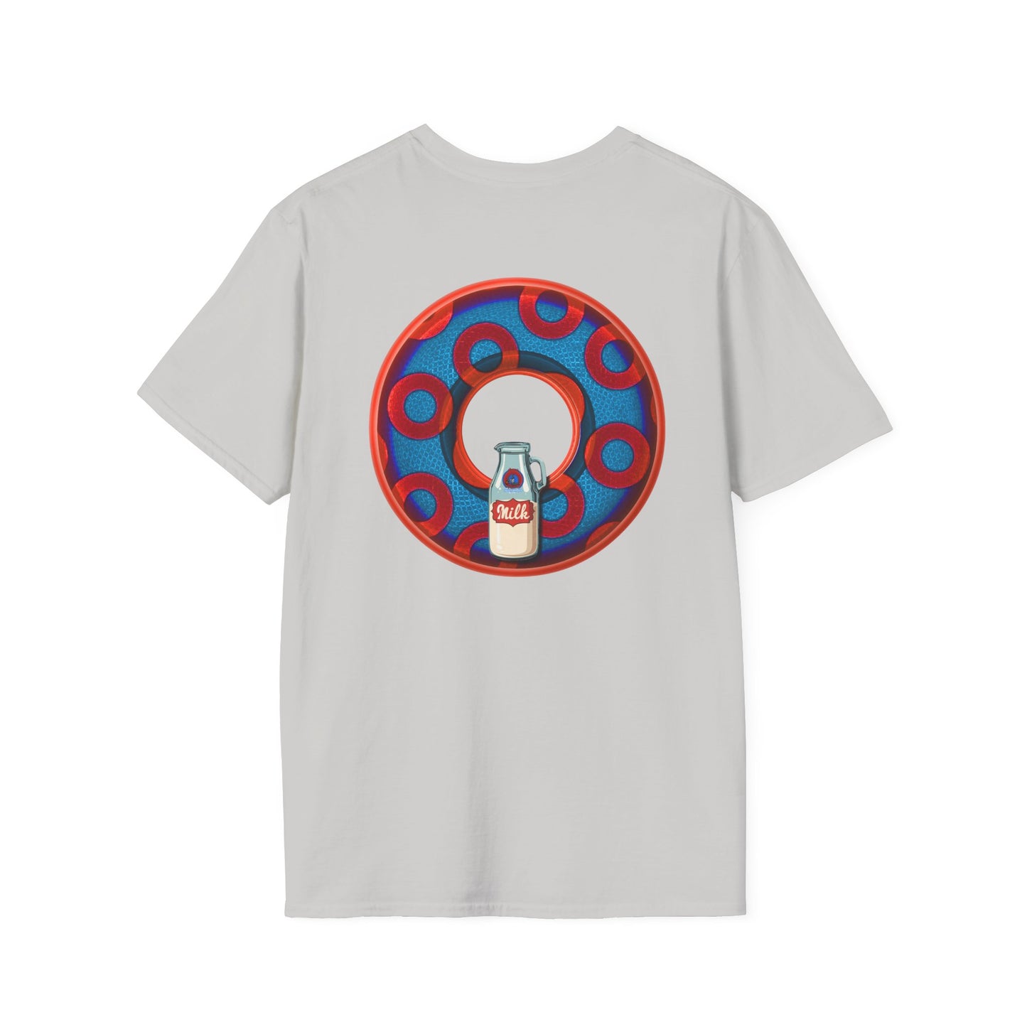 Classic Donut Tee - Unisex Soft-Style - "Wooked Cream - YEMSG Donut " - blue/red rustic paradox donut - variant 1