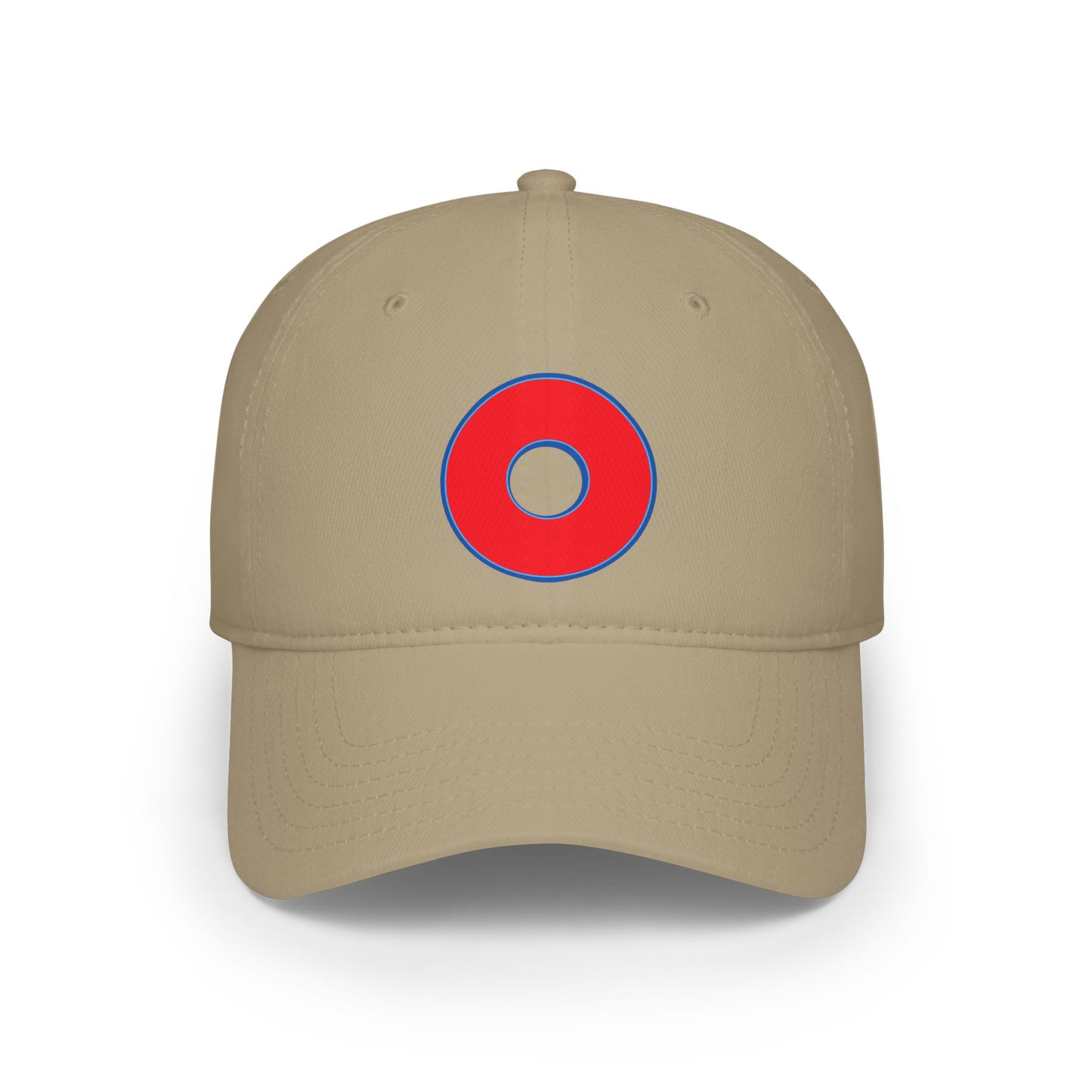 Lumpy Donut Baseball Cap - "Plain [Mary] Jane" - red outlined donut w/