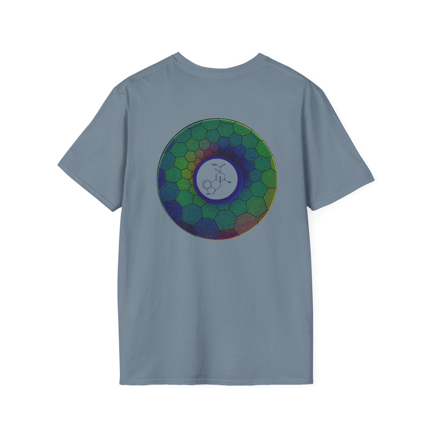 Classic Donut Tee - Unisex Soft-Style - "Dr. Albert Hofmann's Favorite Donut" - series 1.0  - variant 1 - green hexadonut